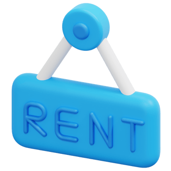 rent 3d render icon illustration png