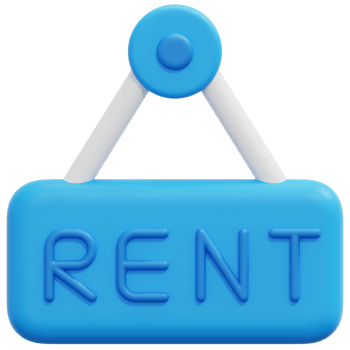 rent 3d render icon illustration png