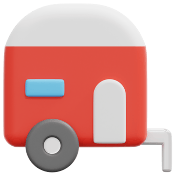 trailer 3d render icon illustration png