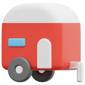 trailer 3d render icon illustration png