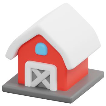 barn 3d render icon illustration png