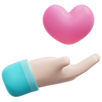 hand 3d render icon illustration png