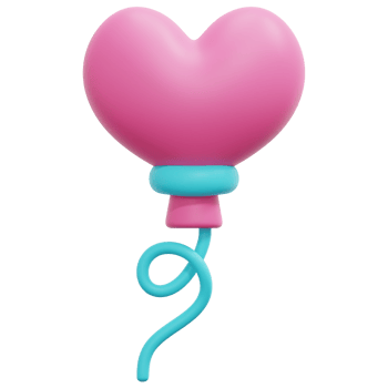 heart balloon 3d render icon illustration png
