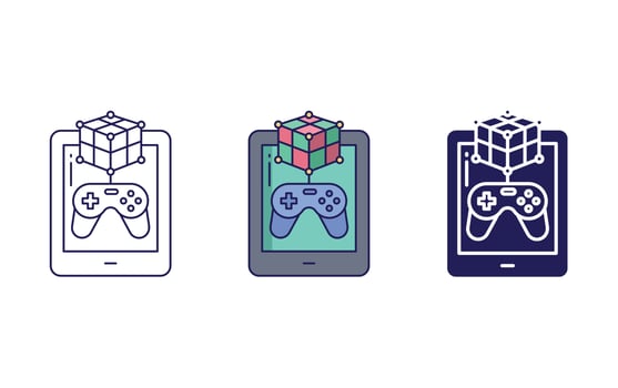 Tablet game vector icon