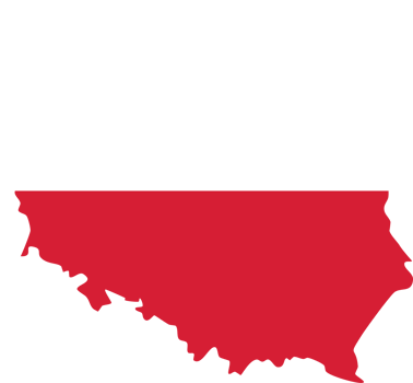 Poland map with national flag. png