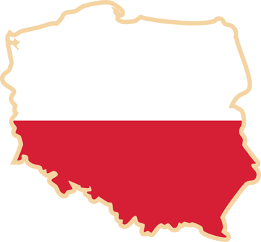 Poland map with national flag sticker. png