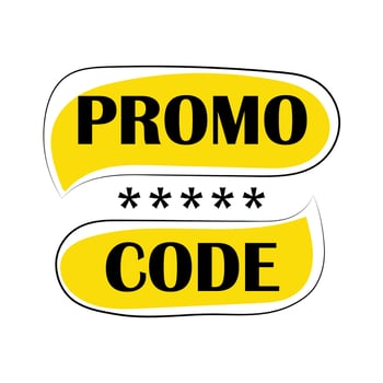 Promo code modern badge on white background vector