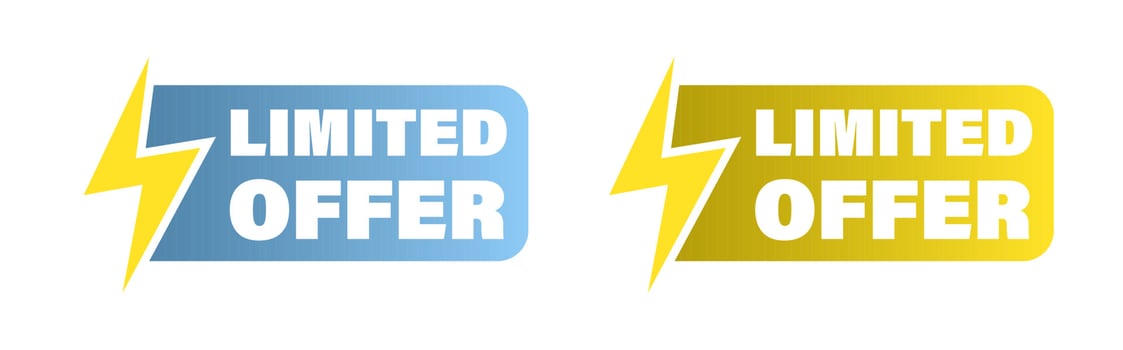 Limited time two stickers. Marketing concept vector