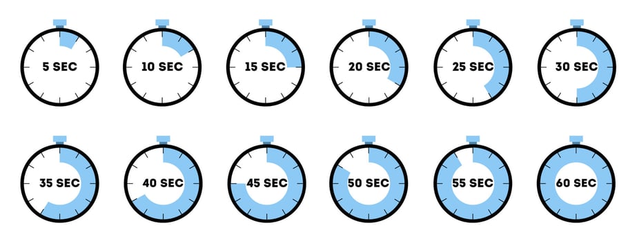 Set of analog clock icon vector