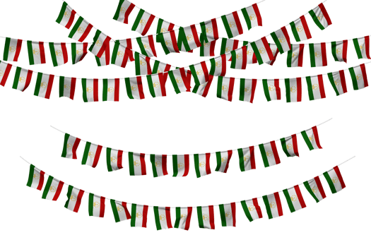 Tajikistan Flag Bunting Decoration on The Rope, Jhandi, Set of Small Flag Celebration, 3D Rendering png