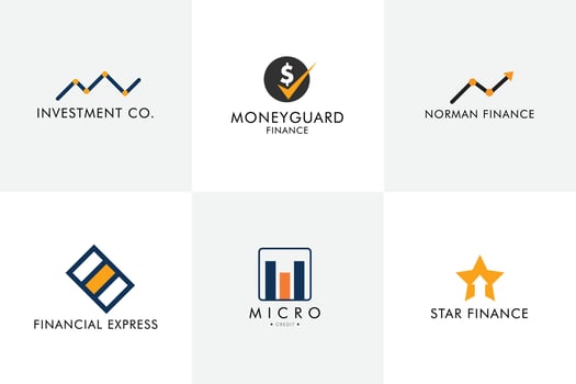 A set of credit repair business financial abstract vector logo design