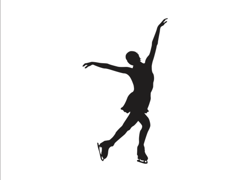 Woman ice skating dancer png