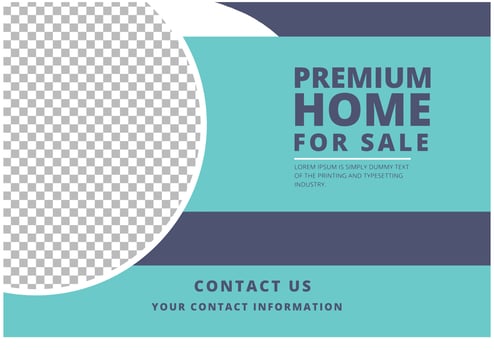 Real estate sell poster design. Home buy and sale postcard. Poster design template for sale post. vector