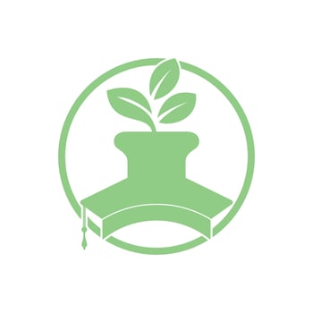 Creative modern nature Education logo design. Graduation cap and flower pot icon logo. vector