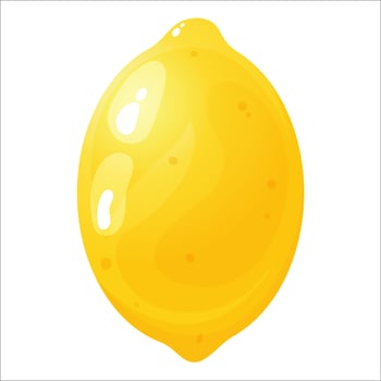 Cartoon style lemon isolated on white background. vector