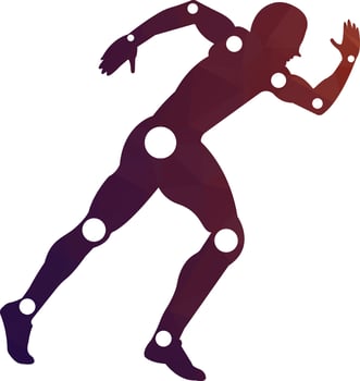 Active man, running silhouette, joint pain symbols, Logo Icon. Physiotherapy treatment design template vector with people run. Colorful vector health Physiotherapy clinic logo  Physiotherapy logo