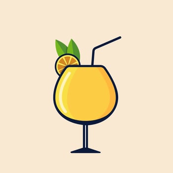 Creative Mimosa Illustrations Drink Glass Illustrations, isolated alcohol Cafe Bar Ice Art, Juice Party Brunch Champagne restaurant wineglass Elements Icon Vector