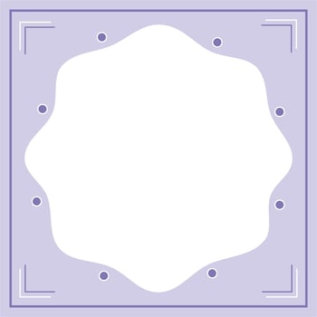 Violet and white wavy circle background color with stripe line shape. Frame for social media post and web internet ads. vector