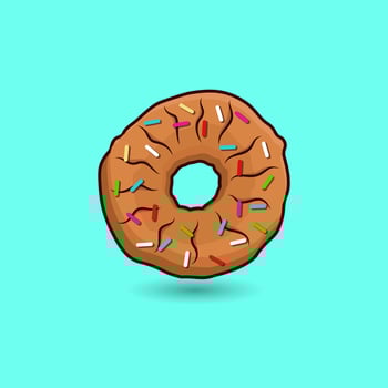 Donuts Premium Illustration Vector Drawn Design Set. Sugar Calories Doughnut Minimal Cafe Candy Pink Art, Food With Element And Isolated, Vector Design.