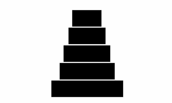 ranking bar illustration, from bottom position to top position. with isolated white background vector