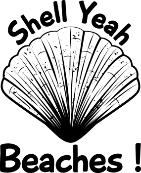 Shell Yeah Beaches, Funny Typography Quote Design for T-Shirt, Mug, Poster or Other Merchandise. png