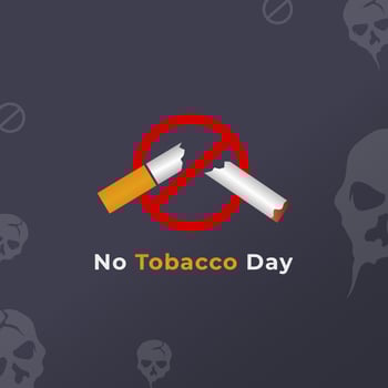 World No Tobacco Day Greeting Card Banner for No smoking Vector Illustration
