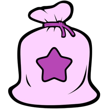 Star Bag Cartoon Emote Illustration vector