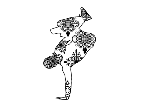 Breakdance, breaking, b-boying atau b-girling Mandala Ornament png