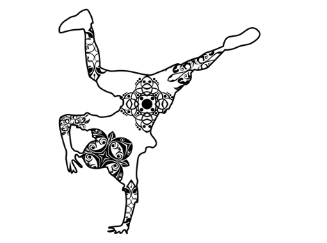 Breakdance, breaking, b-boying atau b-girling Mandala Ornament png