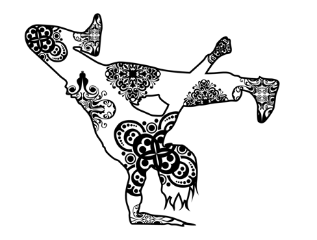 Breakdance, breaking, b-boying atau b-girling Mandala Ornament png