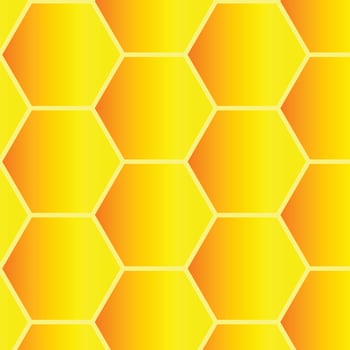 A honeycomb with honey colors, honeycomb pattern, hexagonal pattern, orange and yellow, bee home, honeycomb illustration vector, suitable for honey label and sign, educational material vector