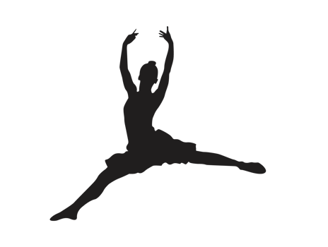 Silhouette of a Ballet Dancing Woman png