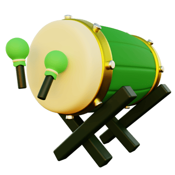 3d Illustration of Bedug or Islamic Drum png
