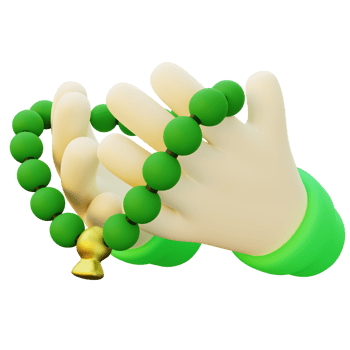 3d Illustration of Hand Dzikir with Beads png
