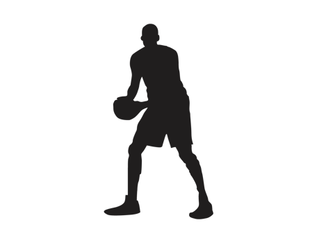 Silhouette Of A Basketball Player Carrying A Basketball png