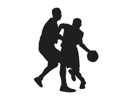 Silhouette Of A Basketball Player Carrying A Basketball png