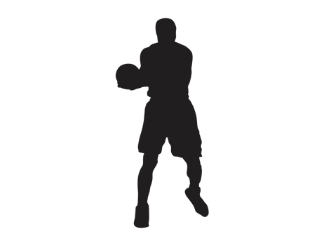 Silhouette Of A Basketball Player Carrying A Basketball png