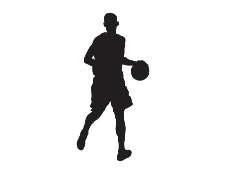 Silhouette Of A Basketball Player Carrying A Basketball png