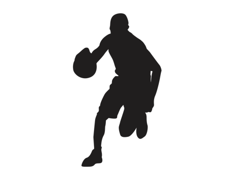 Silhouette Of A Basketball Player Carrying A Basketball png