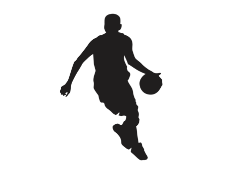Silhouette Of A Basketball Player Carrying A Basketball png