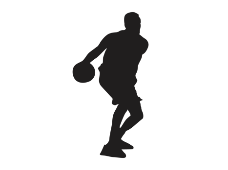 Silhouette Of A Basketball Player Carrying A Basketball png