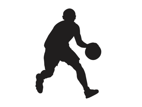 Silhouette Of A Basketball Player Carrying A Basketball png