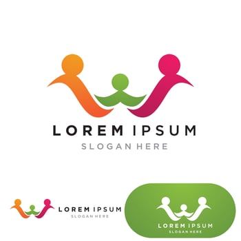 Adoption children logo and symbol health vector