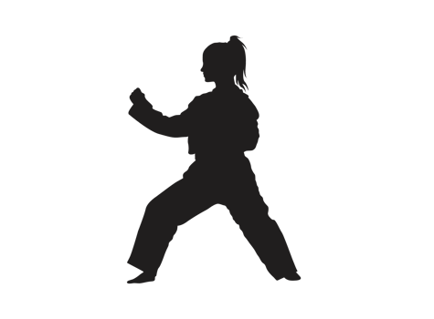Silhouette of a Karate Girl png