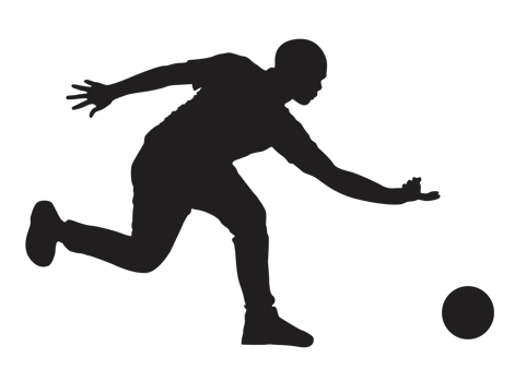 Silhouette of a Bowling Ball Player png