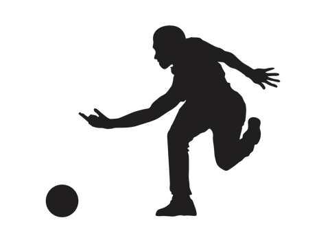 Silhouette of a Bowling Ball Player png