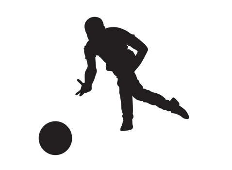 Silhouette of a Bowling Ball Player png
