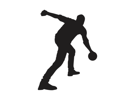 Silhouette of a Bowling Ball Player png