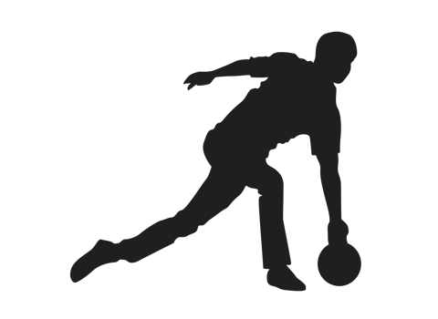 Silhouette of a Bowling Ball Player png