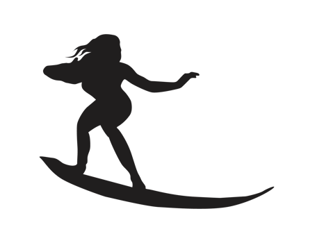 Silhouette of a Surfer Ocean Wave png